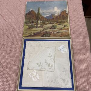 Vintage Handkerchief Boxed Set of 3 Nobel Swiss Style HANKIES